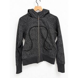Lululemon Hiver 2013 Scuba Hoodie Size 10 Black Fleece Lined Full Zip Rare